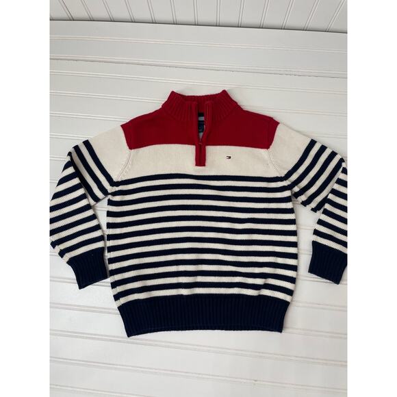Tommy Hilfiger Striped Quarter Zip Pullover - Academics Pants Boys Bundle Size 6 - Picture 2 of 7
